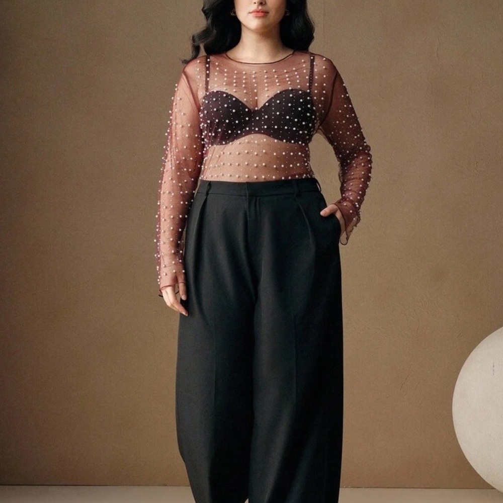 ♥️ PLUS Sheer Embellished Top ♥️ - Picture 5 of 6